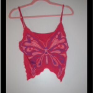 SHEIN Pink Asymmetrical Embellished Camisole